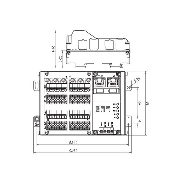 EtherCAT protocol, 32DI, PNP, terminal type, RJ45 network port, IP20 remote module, 009E34